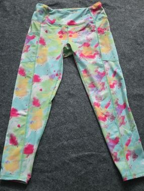 ProPlayer Pastel Tie-Dye Leggings with Pink and Yellow Accents